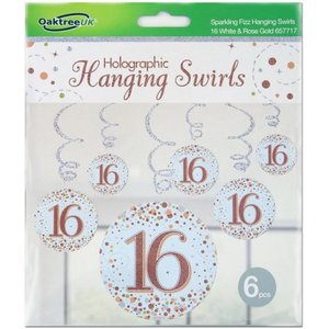 Partyware: Hanging Swirl SPARKLING FIZZ 16th Rose Gold #APOT657717