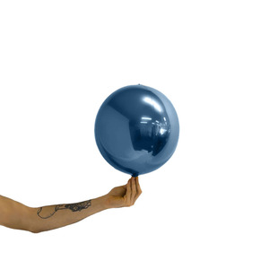 Plain Orbz: Foil Balloon Ball 10" Metallic NAVY BLUE #289023 - Each