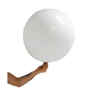 Balloon Balls: 22"/56cm Stretch Satin BALL White 220901