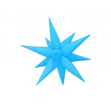 Foil Starbursts: Spike Star 100cm Neon AZURE BLUE Balloon #211275- Each