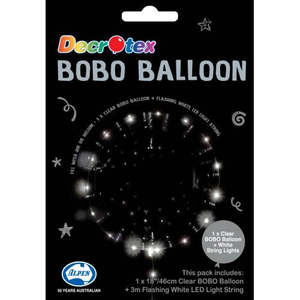 BOBO Crystal Ball Clear 18"/45cm with 3m LED Light String White Lights #215181 - Each