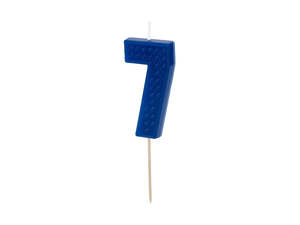 Candles: PD Candle LEGO #7 Number SEVEN 6cm BLUE 1pk  SCU8-7