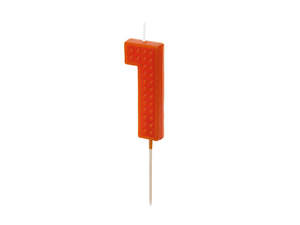 Candles: PD Candle LEGO #1 Number ONE 6cm RED 1pk  SCU8-1