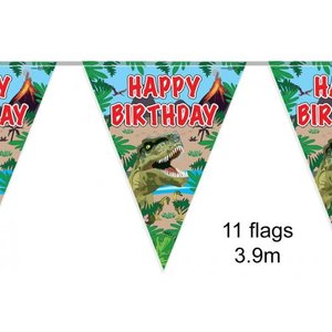 Flag Bunting BIRTHDAY Jurassic Dino #OT632585
