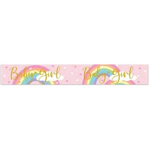 Banners Bunting: BANNER 2.7m Pastel Rainbow Baby GIRL #OT625693