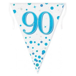 Banners Bunting: Flag Bunting Spkle Fizz Blue B'DAY 90 #OT632448