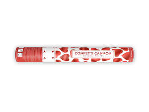 Cannons And Poppers: Confetti Cannon Red HEARTS 60cm #FS266300HRP Each
