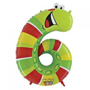 40"/100cm Number Foil ZOOLOON Number Six Caterpillar #AP210016 - Each (Pkgd.)