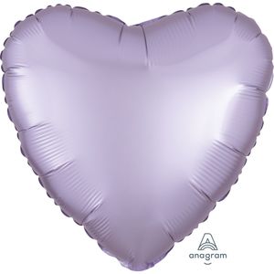 Satin Luxe: 45cm Heart Foil PASTEL LILAC Satin Luxe #39905 - Each (pkgd.)