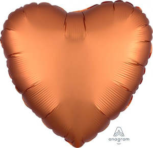 Satin Luxe: 45cm Heart Foil AMBER Satin Luxe #HA38581 - Each (pkgd.)