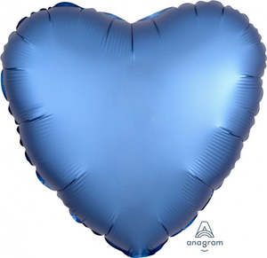 45cm Heart Foil AZURE Satin Luxe #HA36809 - Each (pkgd.)