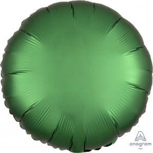 Satin Luxe: 45cm Round Foil EMERALD Satin Luxe Plain Foil #HA38586 - Each (pkgd.)