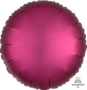 Satin Luxe: 45cm Round Foil POMEGRANATE Satin Luxe Plain Foil #HA36827 - Each (pkgd.)
