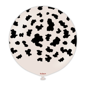 24" Latex Safari COW Print WHITE SAND/black 1 pk #22455357