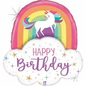 Unicorn Magical 1: 35" Foil UNICORN Rainbow Birthday #35970