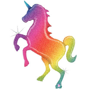 54" Foil Shape UNICORN Glitter Holographic #FS2535700P
