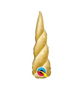 Mini Shape Foil Golden Unicorn Horn 35cm #10473 - Each