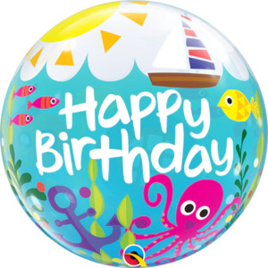 Printed Bubbles: 56cm Single Bubble Birthday Maritime Fun #15731 - Each (Pkgd.)