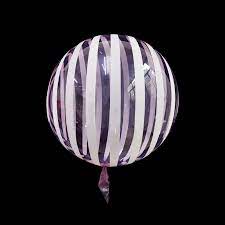 Printed Bubbles: 18" Bubble Balloon Pink STRIPE #BBSTRIPE-PK