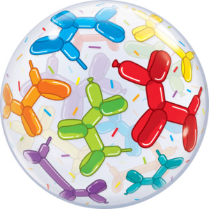 Printed Bubbles: 56cm Single Bubble Balloon Dogs #13085 - Each