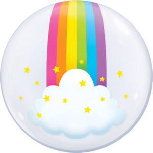 Printed Bubbles: 56cm Single Bubble Rainbow Clouds #13036 - Each