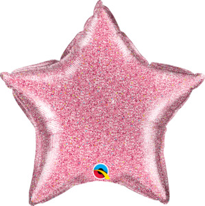 Foil Stars: 20" Foil Star Glittergraphic PINK #Q21619