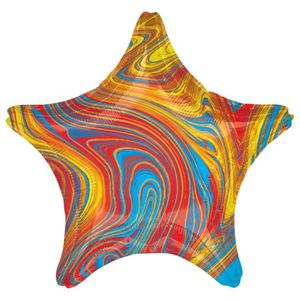 18" Star Shape Foil MARBLEZ Colourful #HA42103