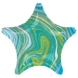 Foil Stars: 18" Star Shape Foil MARBLEZ Green #HA42102