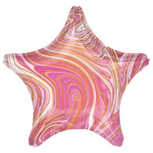 18" Star Shape Foil MARBLEZ Pink #HA42100