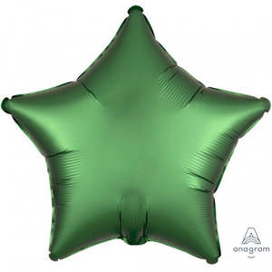 Foil Stars: 48cm Star EMERALD Satin Luxe Plain Foil #HA38588 - Each (pkgd.)