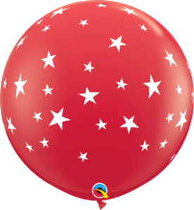 90cm Round Red Contempo Stars White Print #88281 - Pack of 2