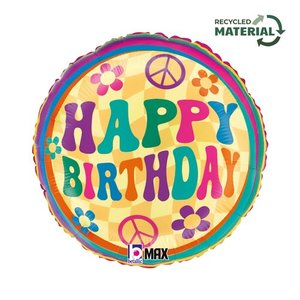 45cm Foils Printed: 18" Foil Groovy BIRTHDAY Daisies #26531