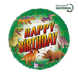 45cm Foils Printed: 18" Foil Happy BIRTHDAY Dinosaur #26471