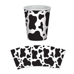 Cups Sticks Seals: COW Print Paper Cups 8 pack #58230