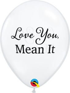 28cm Round Clear/black print SIMPLY Love You, Mean It #97143 - Pack of 50