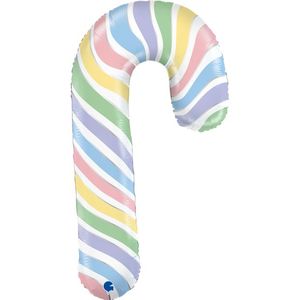 Sweets Candy: 41" 104cm Foil CANDY CANE Macaron Stripes #G72092