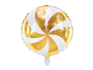 Sweets Candy: Foil Balloon Candy Swirl GOLD 35cm #FS26107019