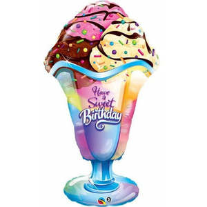 Sweets Candy: Shape Foil Bday Have A Sweet Birthday Sundae 105cm SW #16415 - Each (pkgd.)