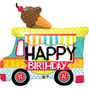 Sweets Candy: Shape Foil Birthday Ice Cream Truck 90cm #26527 - Each (SW Pkgd.)