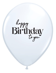 30cm Round White SIMPLY Happy Birthday to YOU #506017 - Pack of 50