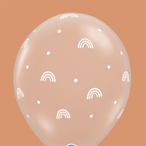 28cm Latex Printed: 11" Latex BOHO Rainbows & Dots #25824-10 Pack of 10