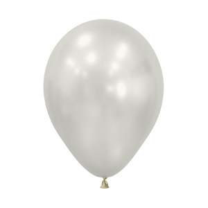 12cm Pearl Metallic: 12cm/5" Latex Silk OYSTER WHITE 50 bag #20019337