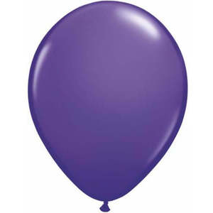 28cm Standard Latex: 28cm Round Purple Violet Qualatex Plain Latex #82699 - Pack of 100
