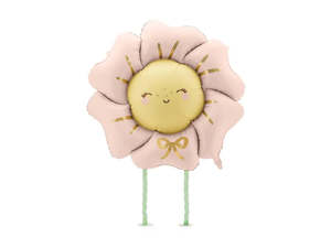 28cm Solid Colour Assortments: 104cm x 104cm Foil Shape Balloon FLOWER Blush Pink with Legs Cream #FSFB273-081 each pkgd