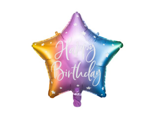 28cm Solid Colour Assortments: Foil Balloon Glossy Star Happy Birthday Mix 40cm #FS2693000