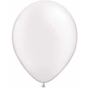 40cm Round Pearl White Qualatex Plain Latex #43895 - Pack of 50