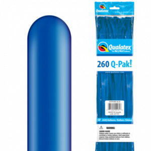 260q Jewel Latex: 260Q Q-Pak Sapphire Blue Qualatex Plain Latex #55161 - Pack of 50