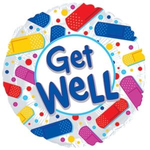 9" Foil GET WELL Colourful Bandaids #124380