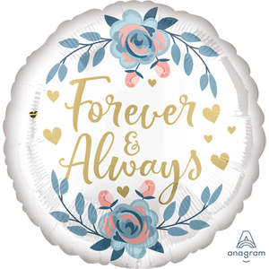 Number Shapes Rose Gold: 18" Foil Forever & ALWAYS Roses #41768