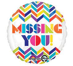 18" Foil MISSING YOU Multi Chevron #HA28725